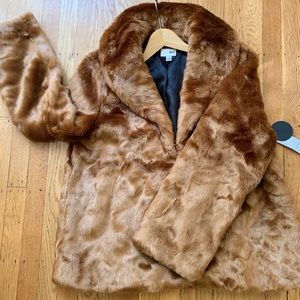 Amuse Society Brown Faux Fur Coat NWT
